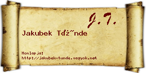 Jakubek Tünde névjegykártya
