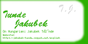 tunde jakubek business card